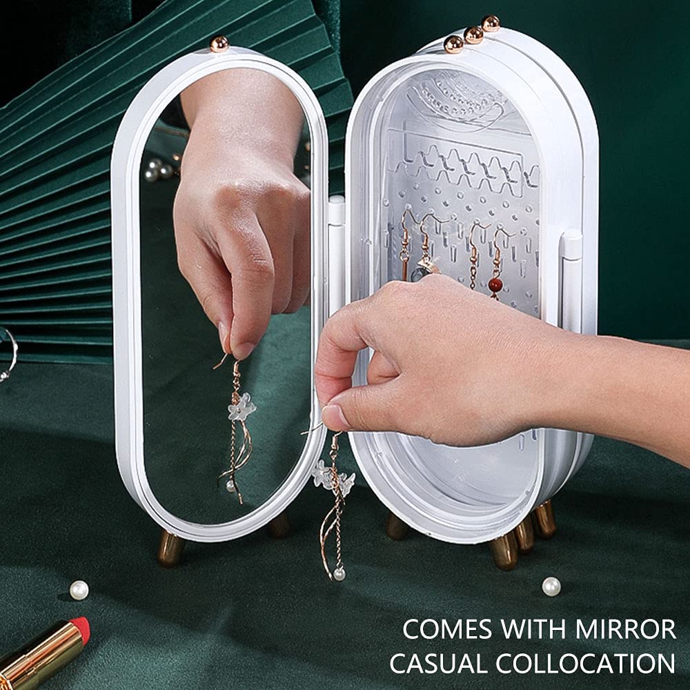 Foldable Jewelery Box Organizer with Mirror