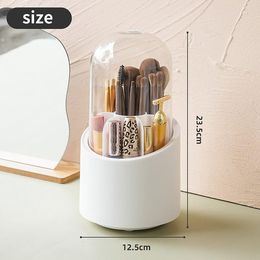 360° Rotating Makeup Organizer | Cosmetic Storage Box for Brushes