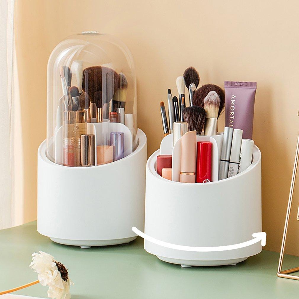 360° Rotating Makeup Organizer | Cosmetic Storage Box for Brushes