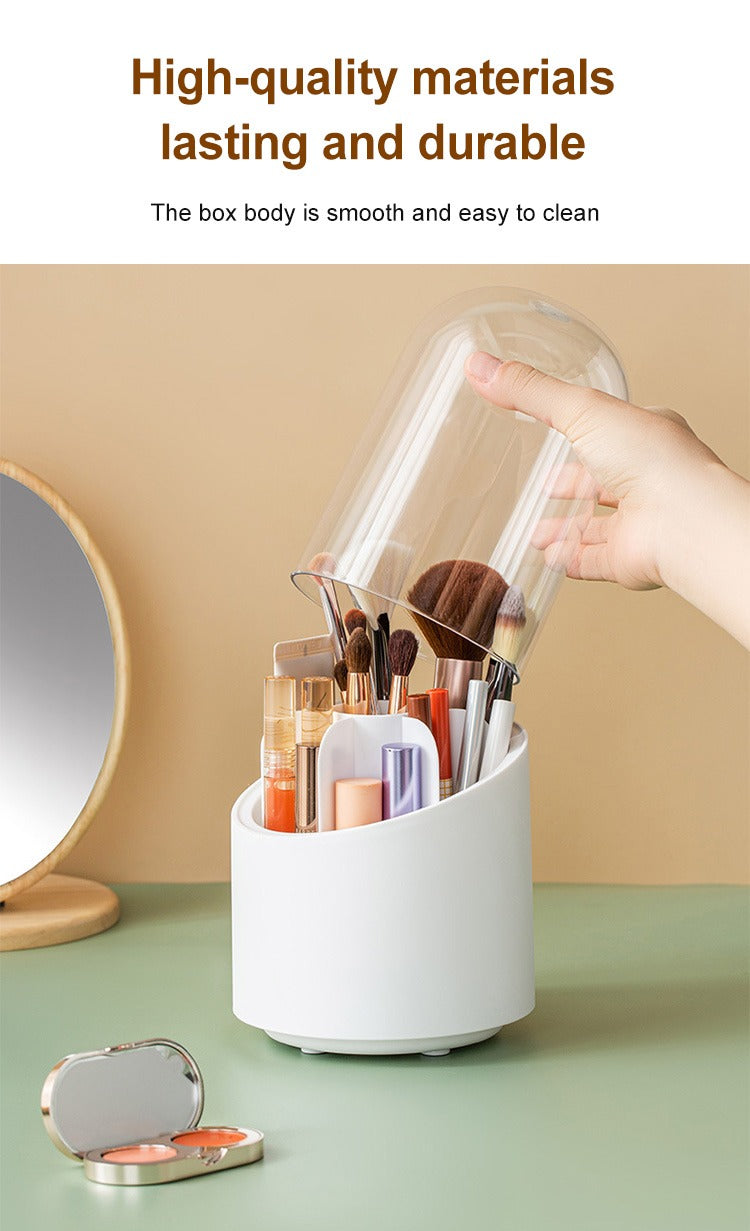 360° Rotating Makeup Organizer | Cosmetic Storage Box for Brushes