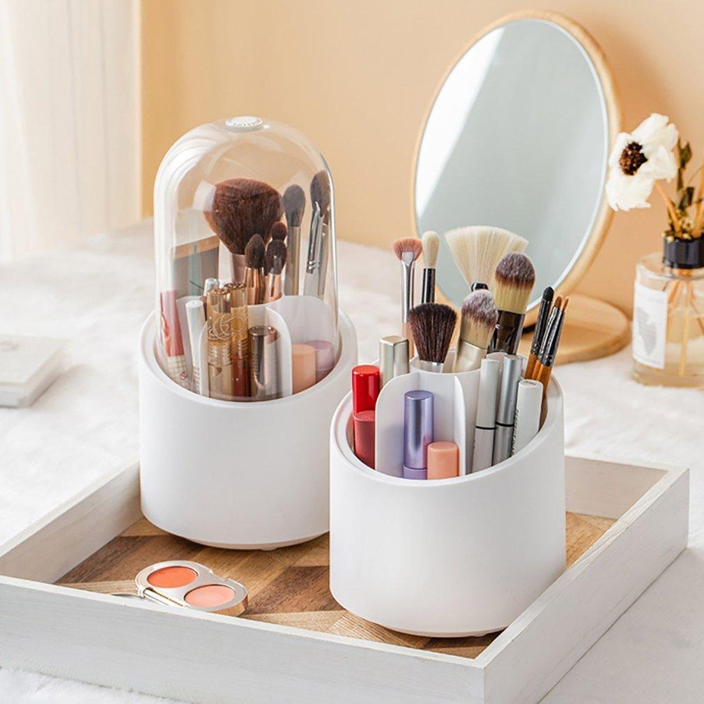 360° Rotating Makeup Organizer | Cosmetic Storage Box for Brushes