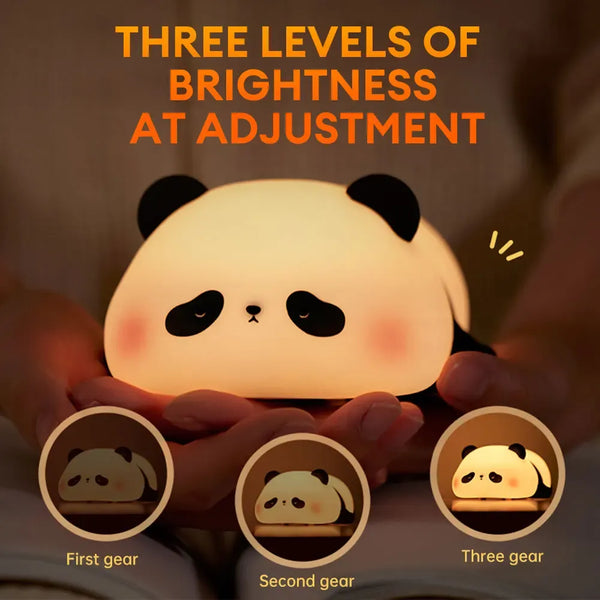 Rechargeable Panda Night Lamp Cute Silicone Touch Night Light