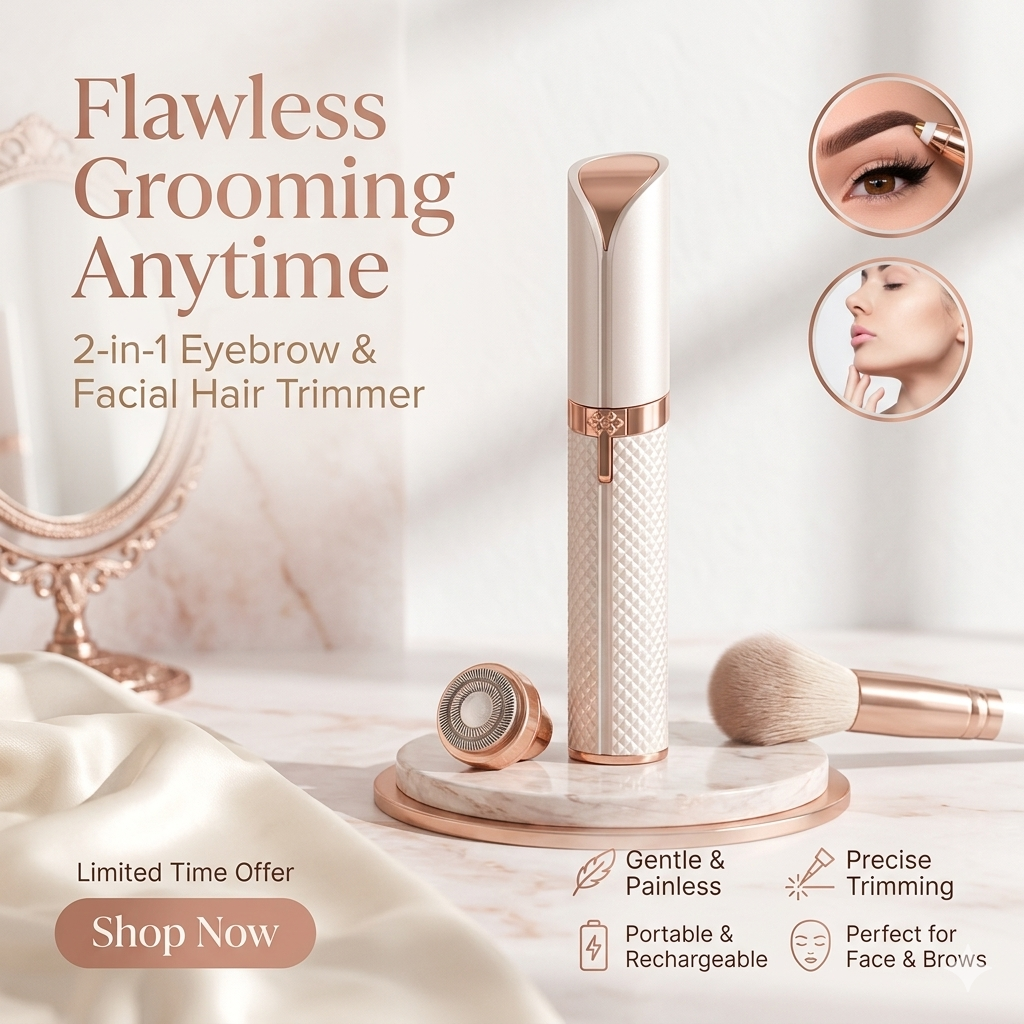 2-in-1 Eyebrow Trimmer & Facial Hair Shaver