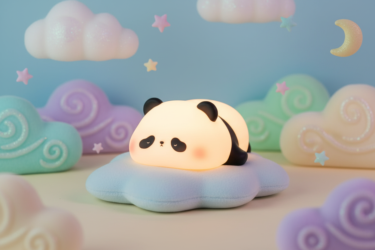 Elegant Panda Lamp with Cute Background
