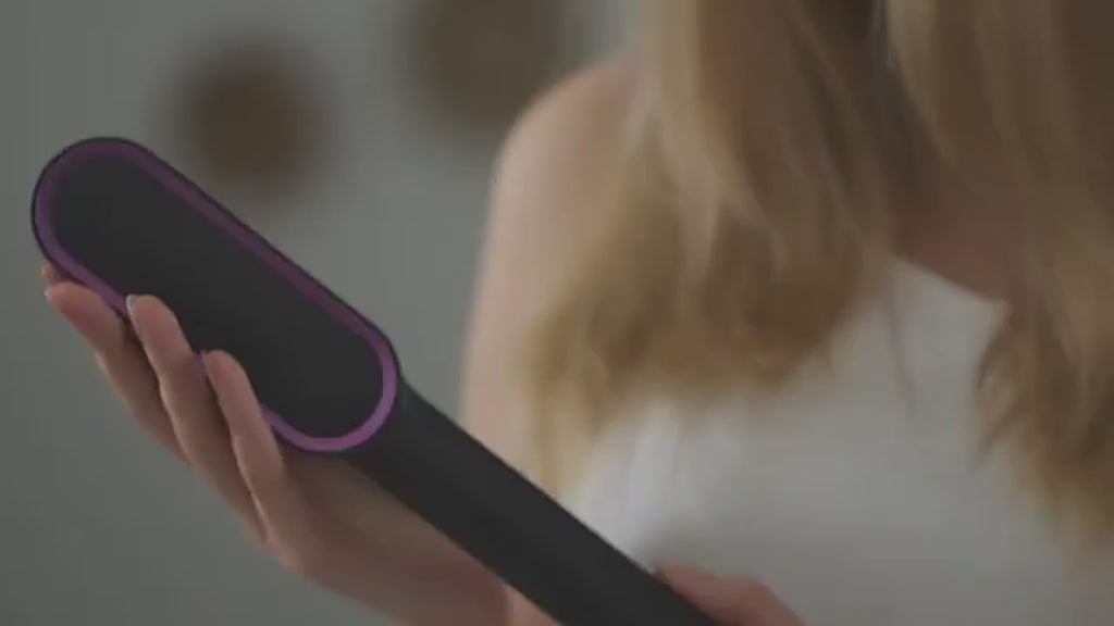 Hair Straightening Brush – 2-in-1 Electric Straightener & Curler